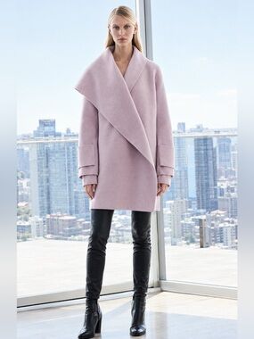 Vince 100% wool wrap coat , sz : medium